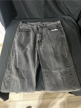 Men's Washed Black Denim Jeans - Classic Casual Style-Merona size 38x32-#627